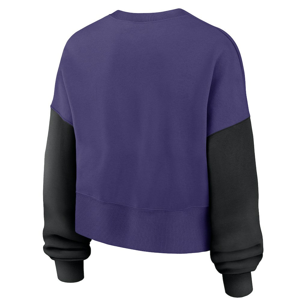 Baltimore Ravens Women's Oversized Color-Block Pullover Sweatshirt | NFL Outlet