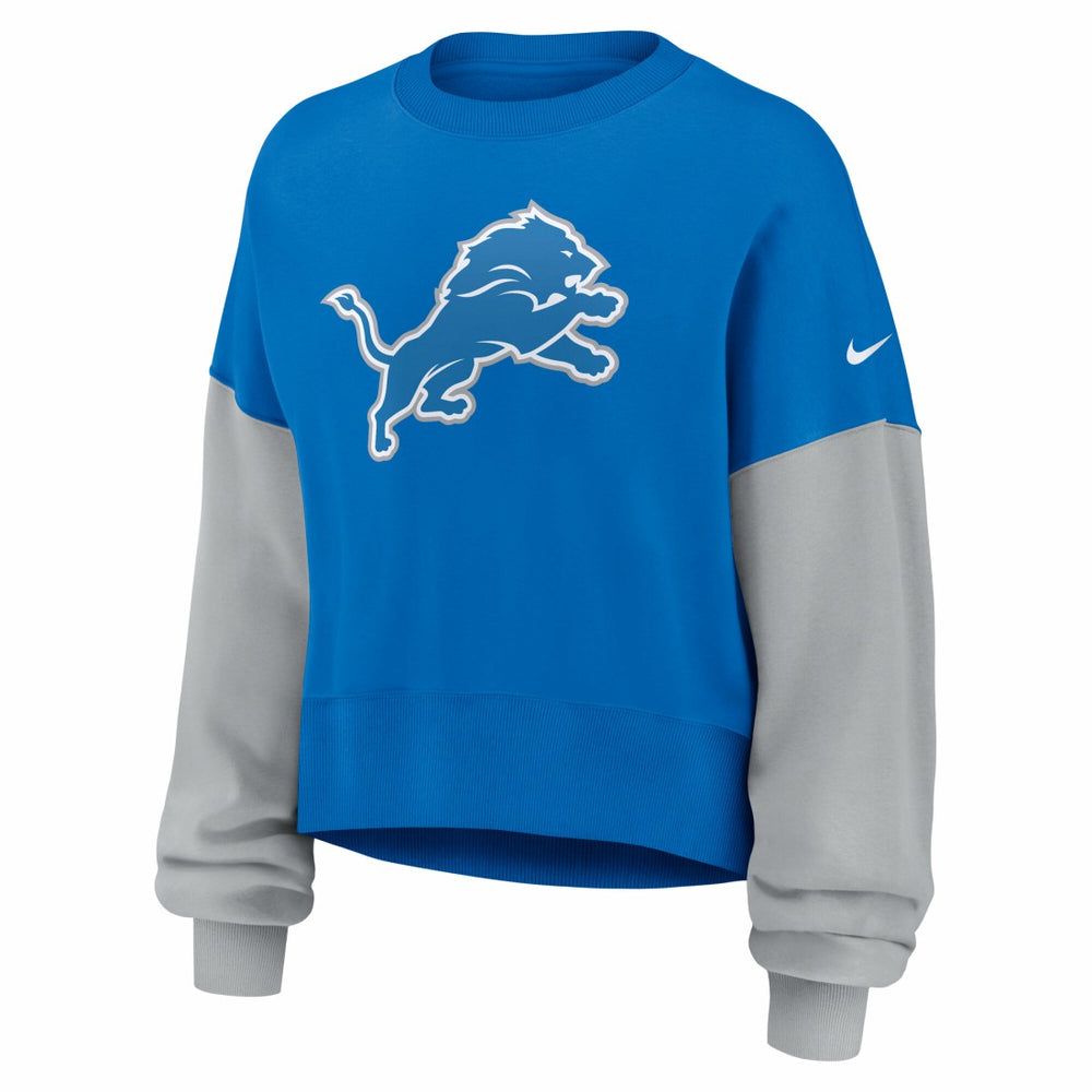 Detroit Lions Women's Oversized Color-Block Pullover Sweatshirt | NFL Discount