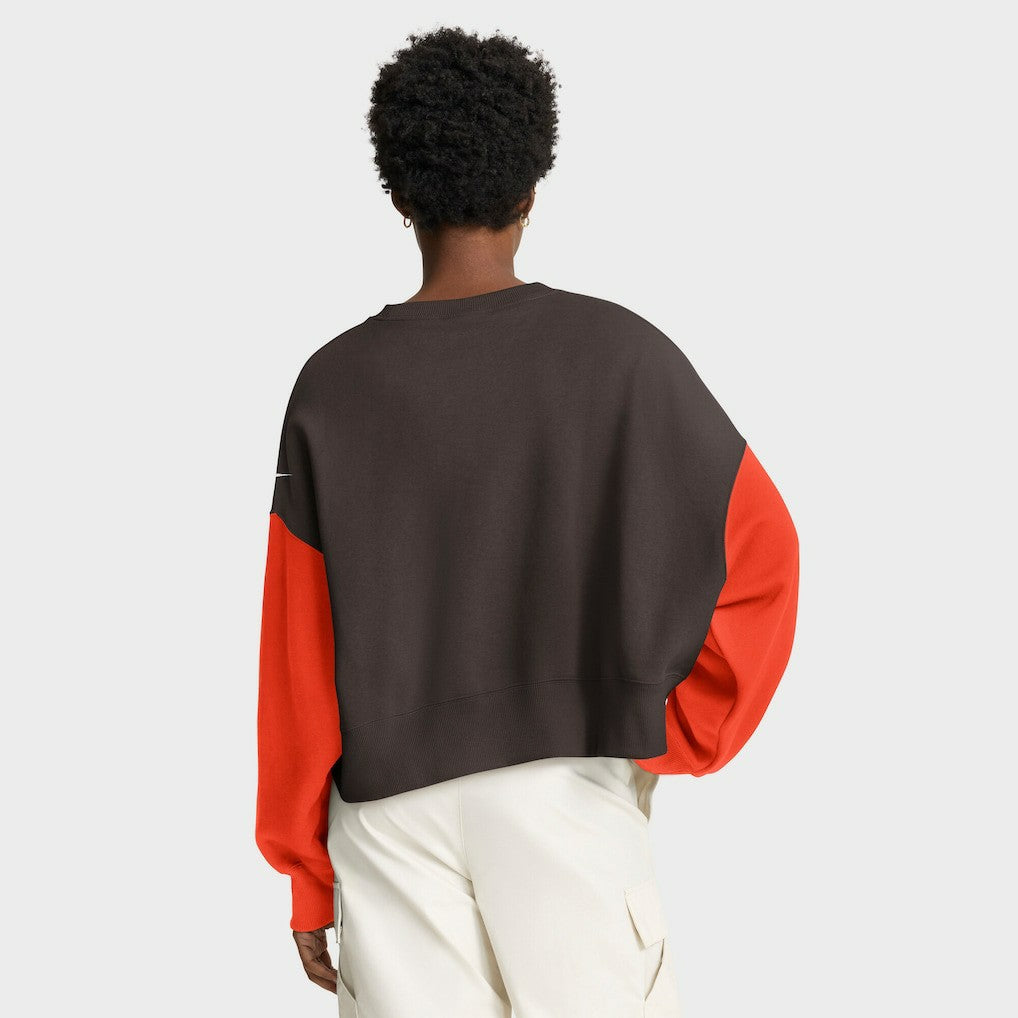 Cleveland Browns Women's Oversized Color-Block Pullover Sweatshirt | NFL Outlet