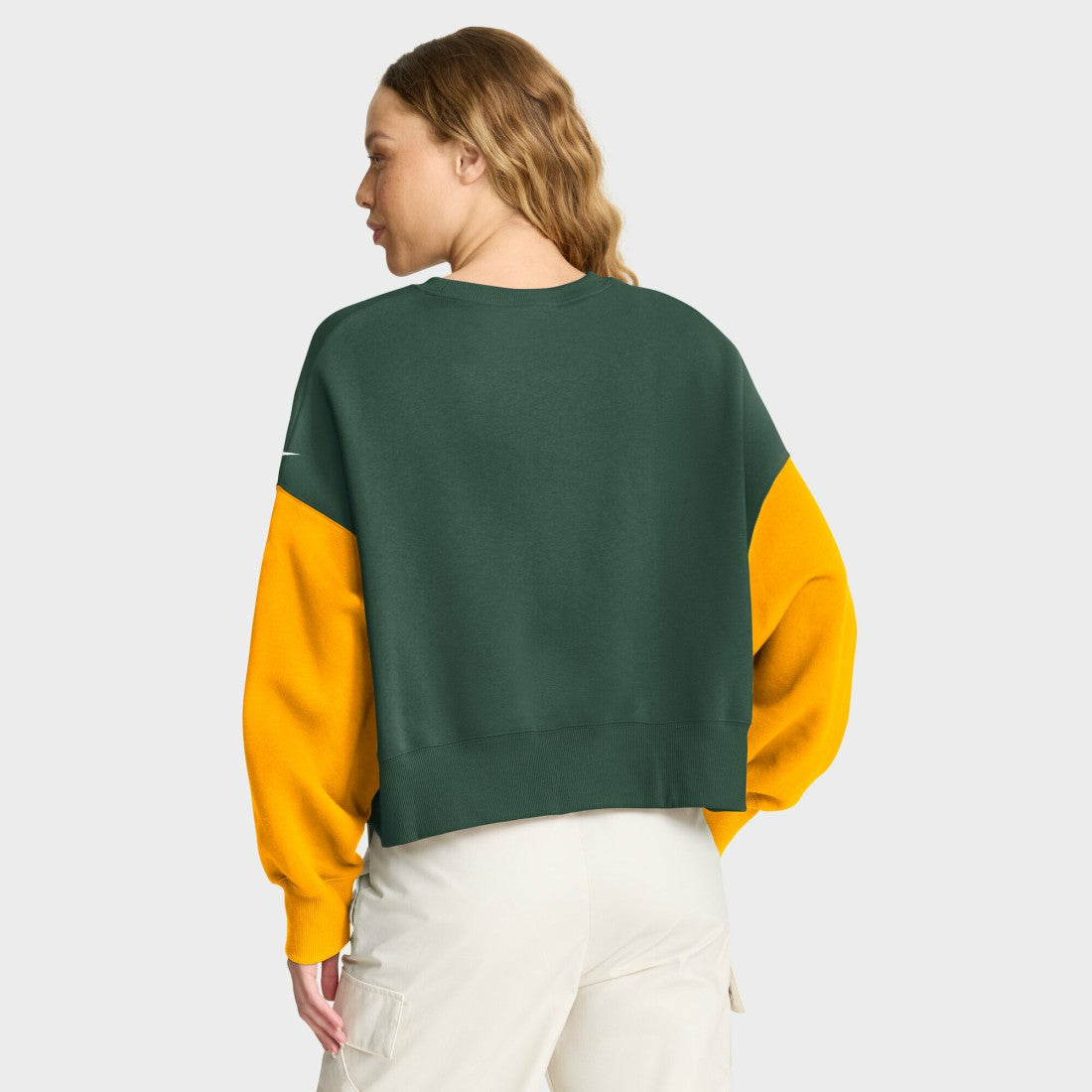 Green Bay Packers Women's Oversized Color-Block Pullover Sweatshirt | NFL Sale