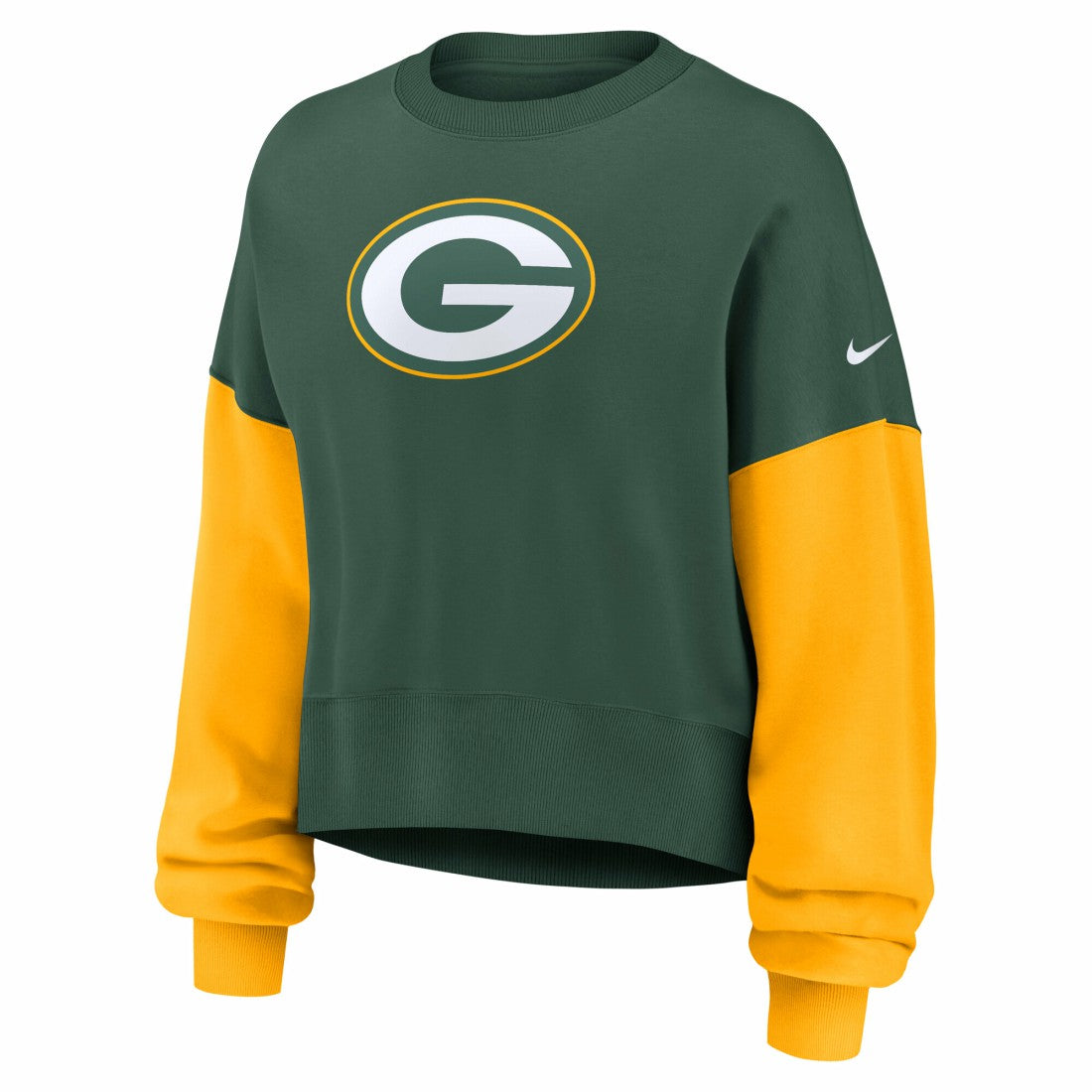 Green Bay Packers Women's Oversized Color-Block Pullover Sweatshirt | NFL Sale