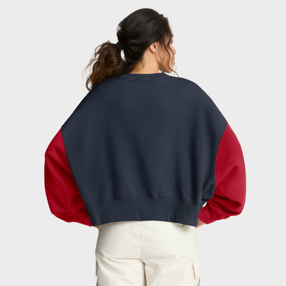 Houston Texans Women's Oversized Color-Block Pullover Sweatshirt | NFL Hot