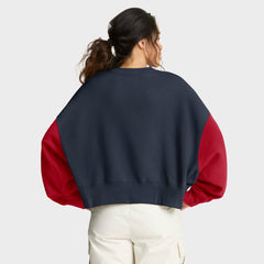 Houston Texans Women's Oversized Color-Block Pullover Sweatshirt | NFL Hot