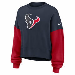 Houston Texans Women's Oversized Color-Block Pullover Sweatshirt | NFL Hot