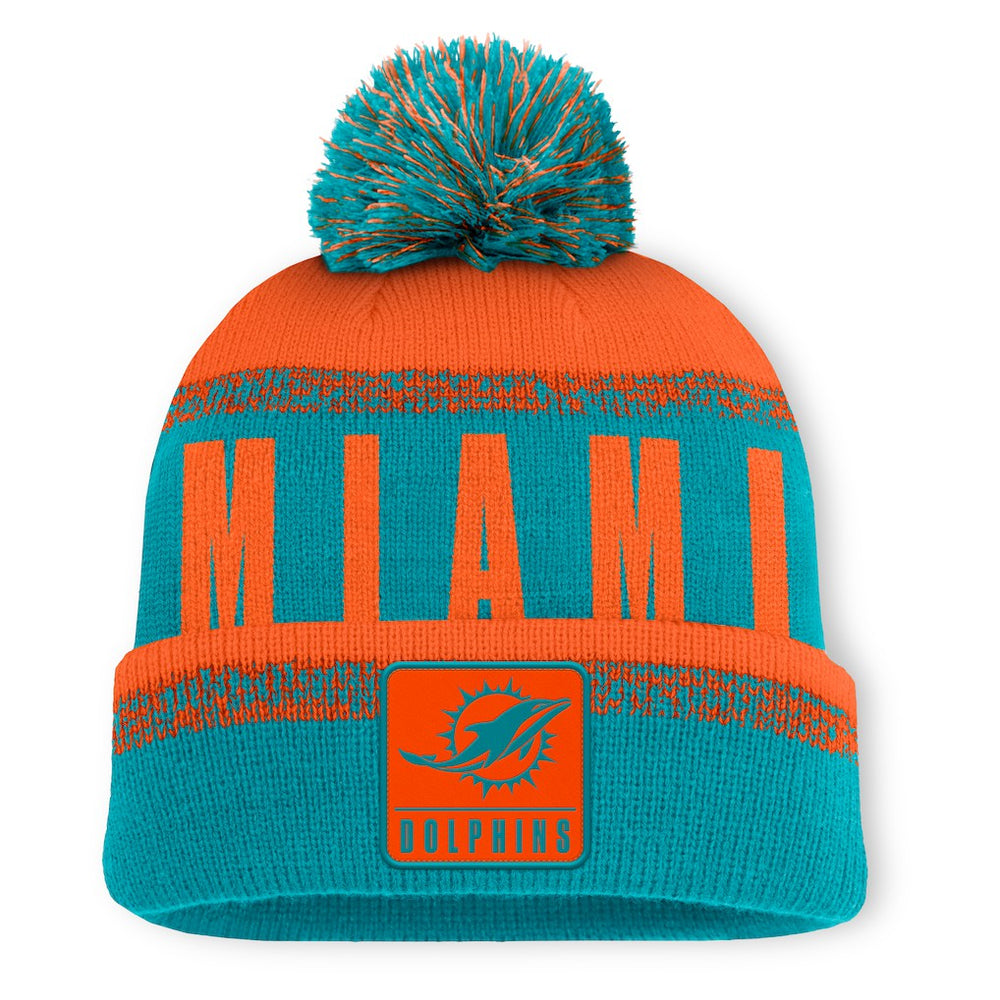 Miami Dolphins Play Action Cuffed Knit Hat with Pom | NFL Hot