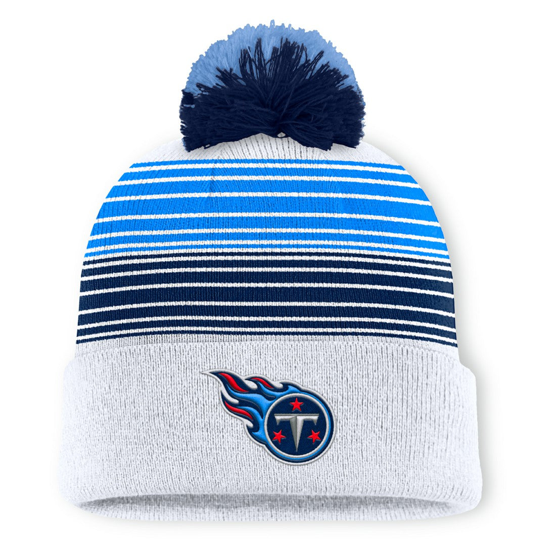 Tennessee Titans Ghost Cuffed Knit Hat with Pom | NFL Outlet