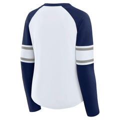 Dallas Cowboys Women's Redzone Blitz Package Raglan Lace-Up V-Neck Long Sleeve T-Shirt | NFL Discount
