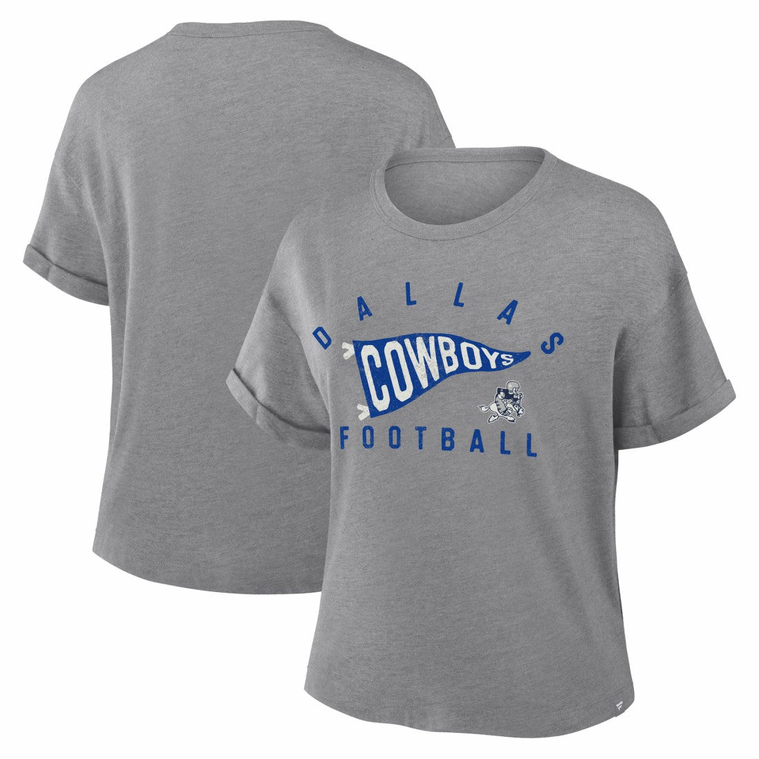 Dallas Cowboys Women's Pennant Wave Tribute Tri-Blend Boxy T-Shirt | NFL Discount