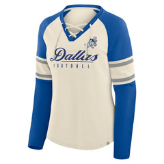 Dallas Cowboys Women's Hometown Gridiron Hero Raglan Lace-Up V-Neck Long Sleeve T-Shirt | NFL Sale