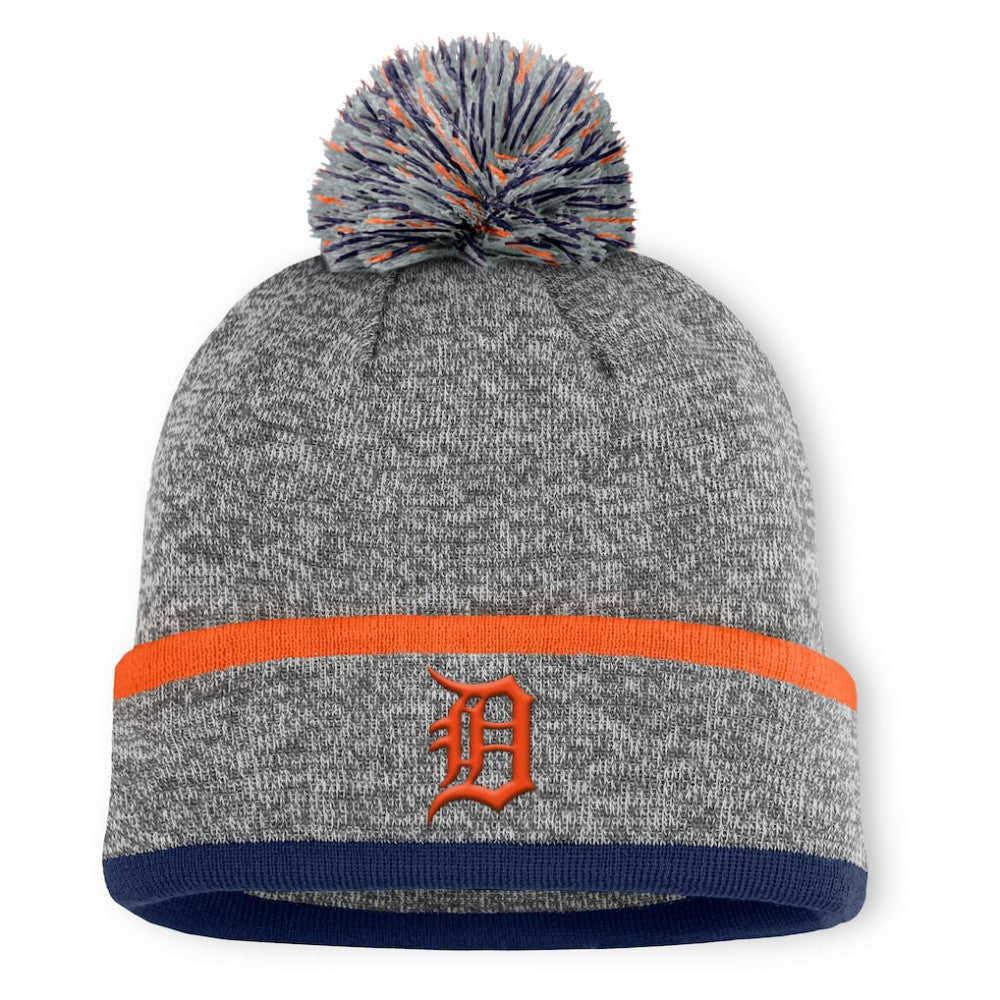 Detroit Tigers Fanatics Backstop Cuffed Knit Hat with Pom - MLB Hats