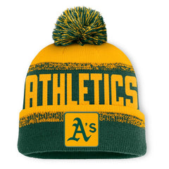 Athletics Fanatics No-Doubter Cuffed Knit Hat with Pom - MLB Hats