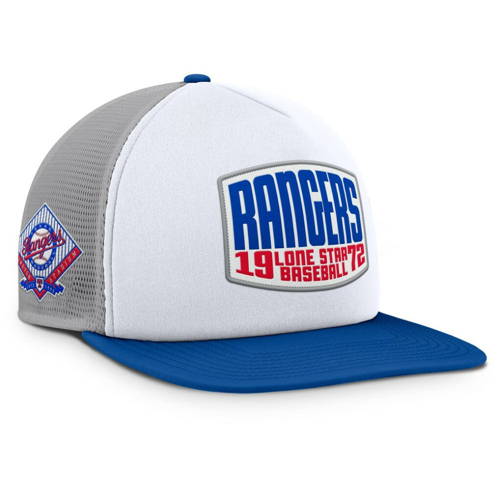 Texas Rangers Fanatics Cranked Foam Front Patch Trucker Adjustable Hat - MLB Hats