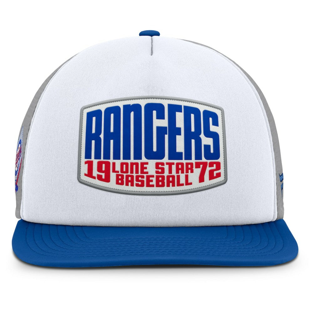 Texas Rangers Fanatics Cranked Foam Front Patch Trucker Adjustable Hat - MLB Hats