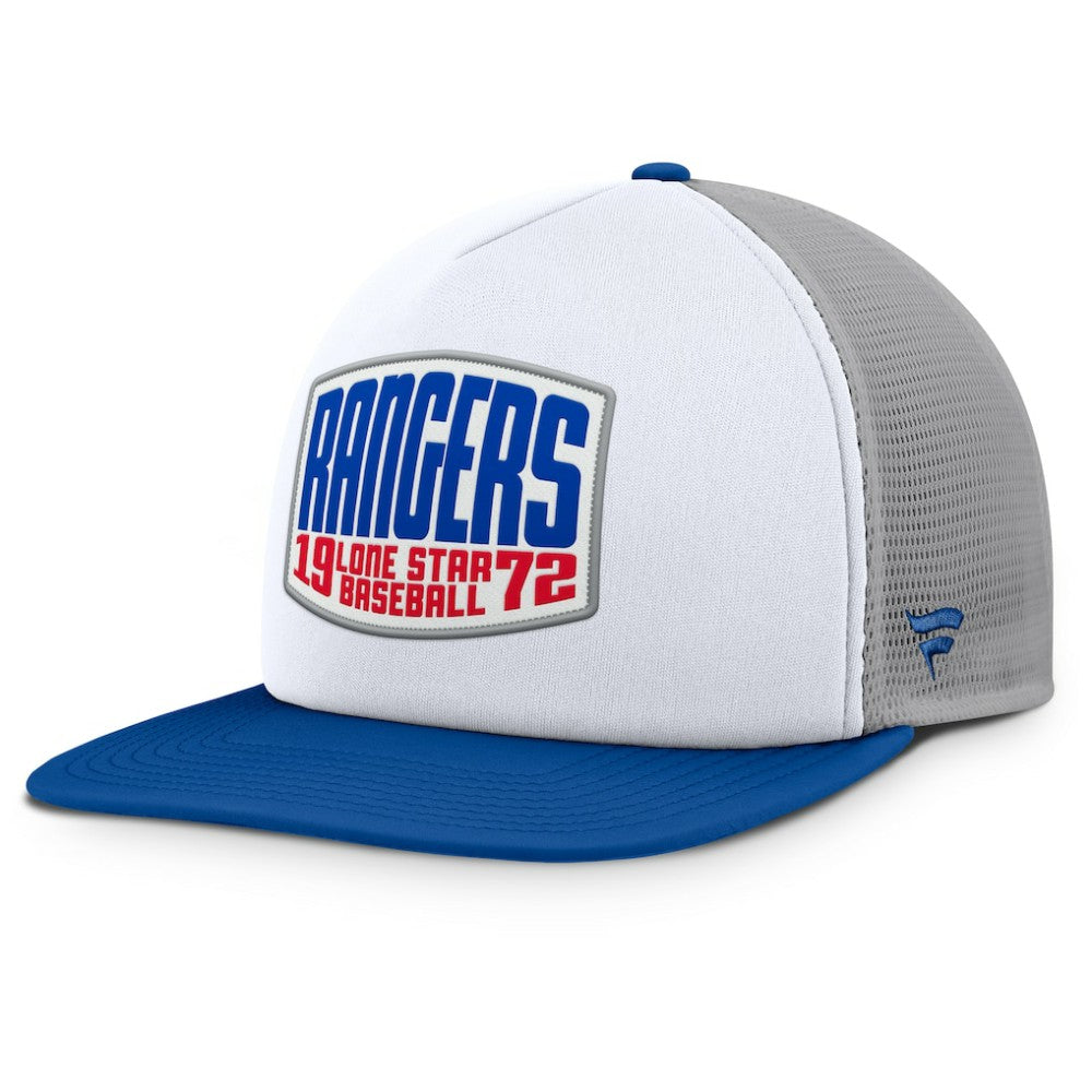 Texas Rangers Fanatics Cranked Foam Front Patch Trucker Adjustable Hat - MLB Hats