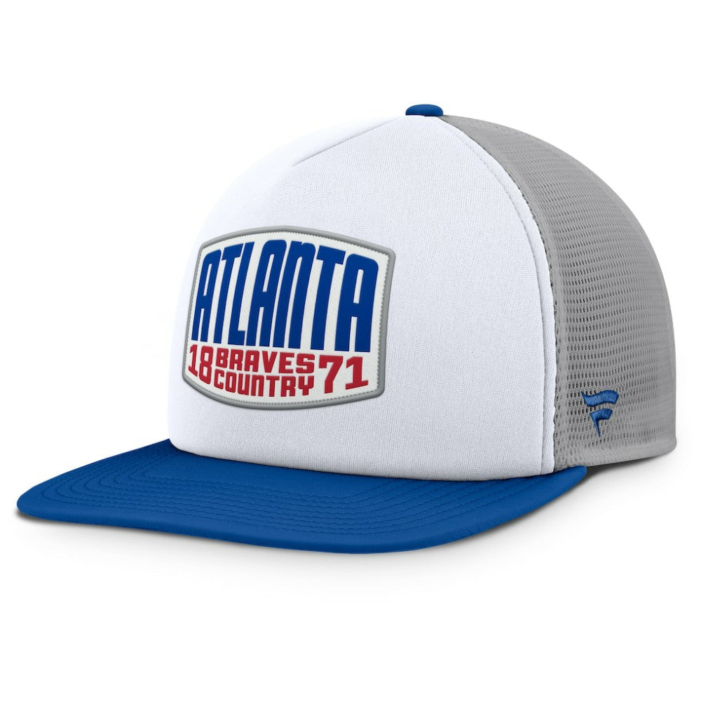 Atlanta Braves Fanatics Cranked Foam Front Patch Trucker Adjustable Hat - MLB Hats