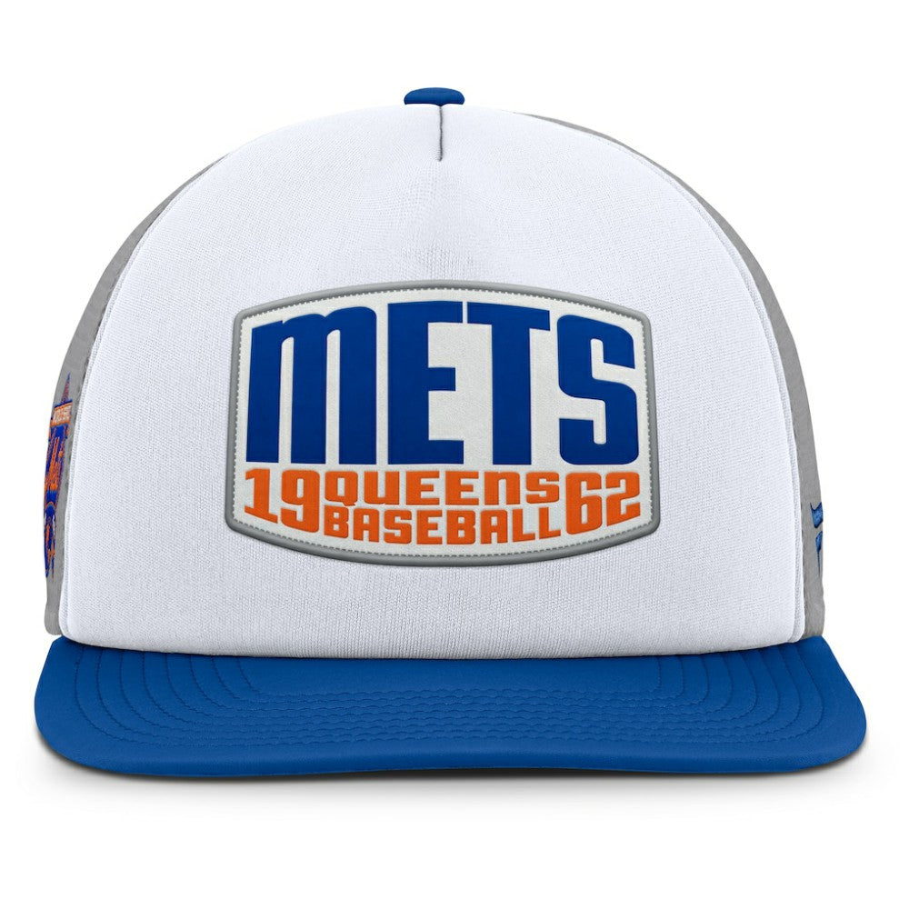 New York Mets Fanatics Cranked Foam Front Patch Trucker Adjustable Hat - MLB Hats