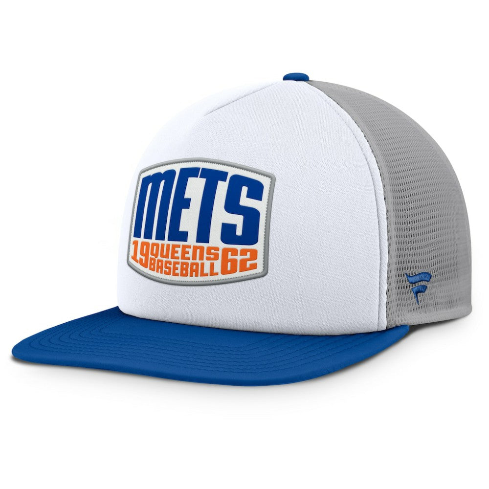New York Mets Fanatics Cranked Foam Front Patch Trucker Adjustable Hat - MLB Hats
