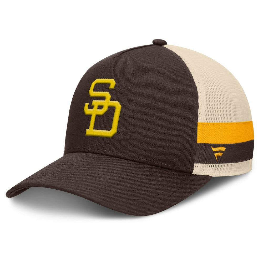 San Diego Padres Fanatics Inherited Side Stripe Trucker Adjustable Hat - MLB Hats