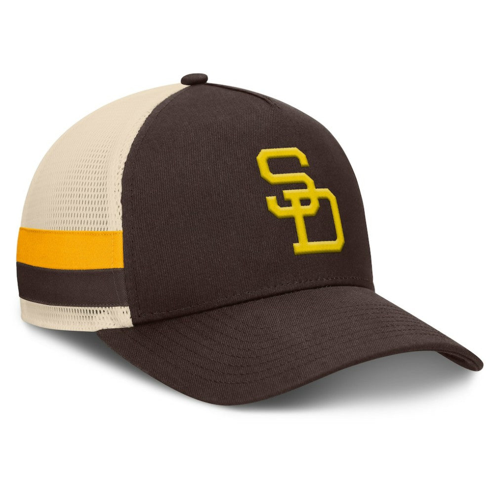 San Diego Padres Fanatics Inherited Side Stripe Trucker Adjustable Hat - MLB Hats