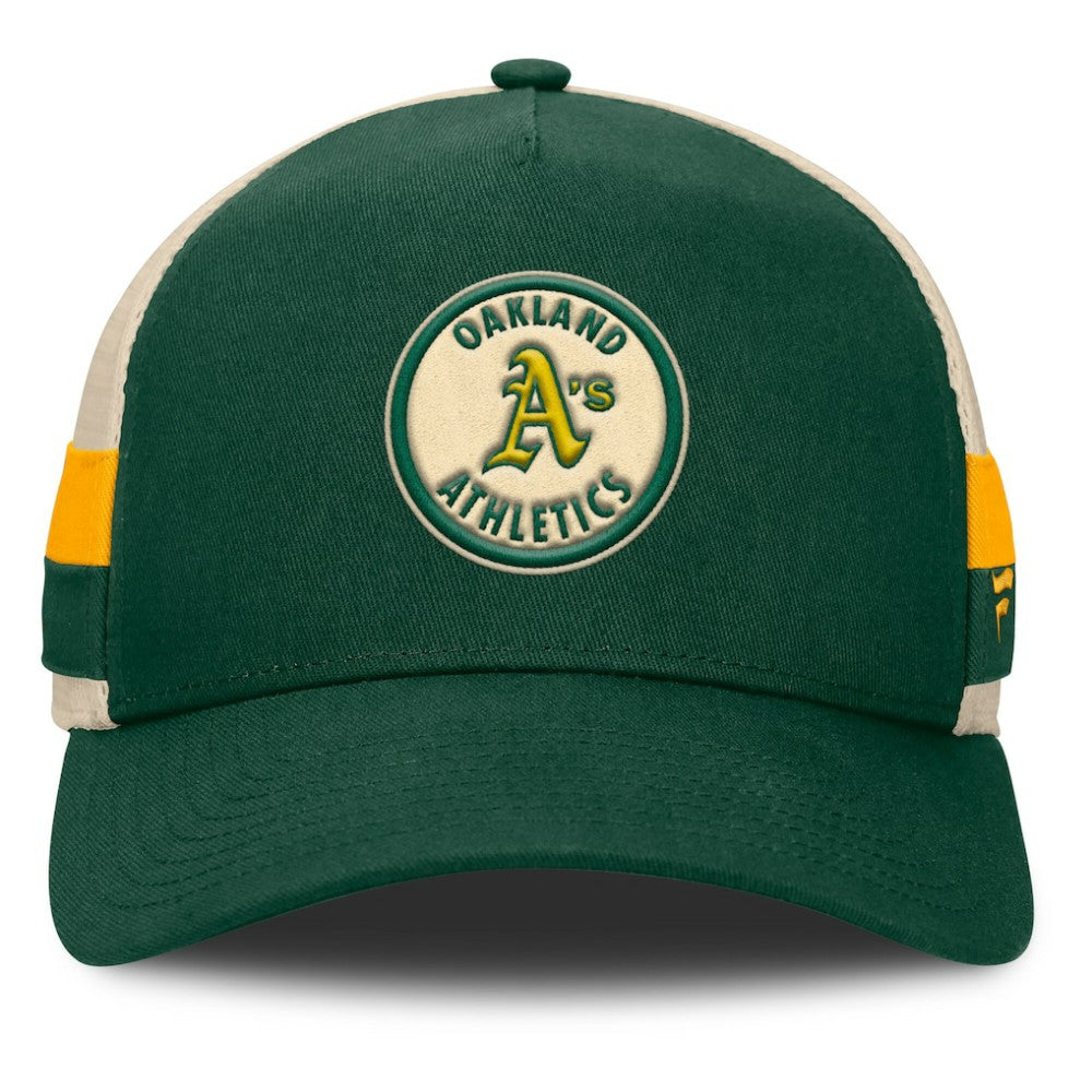 Athletics Fanatics Inherited Side Stripe Trucker Adjustable Hat - MLB Hats