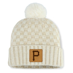 Pittsburgh Pirates Fanatics Women's Matchstick Cuffed Knit Hat with Pom- Natural - MLB Hats