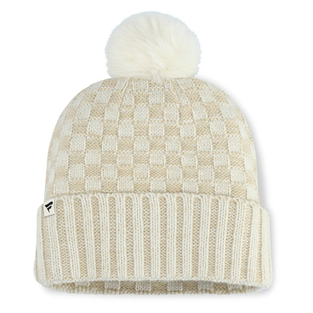 Pittsburgh Pirates Fanatics Women's Matchstick Cuffed Knit Hat with Pom- Natural - MLB Hats