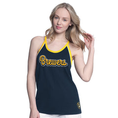 Milwaukee Brewers G-III 4Her by Carl Banks Women's Curveball Racerback Tank Top - MLB Tanks