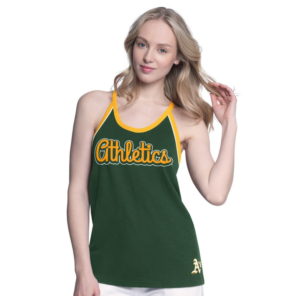 Athletics G-III 4Her by Carl Banks Women's Curveball Racerback Tank Top - MLB Tanks