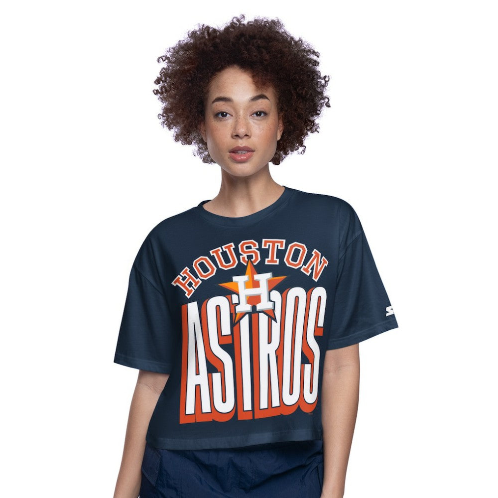 Houston Astros Starter Women's Play the Ball Boxy Cropped T-Shirt - MLB T-shirts