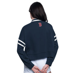 Boston Red Sox Starter Women's Power Play Cropped Pullover Sweatshirt - MLB Pullover