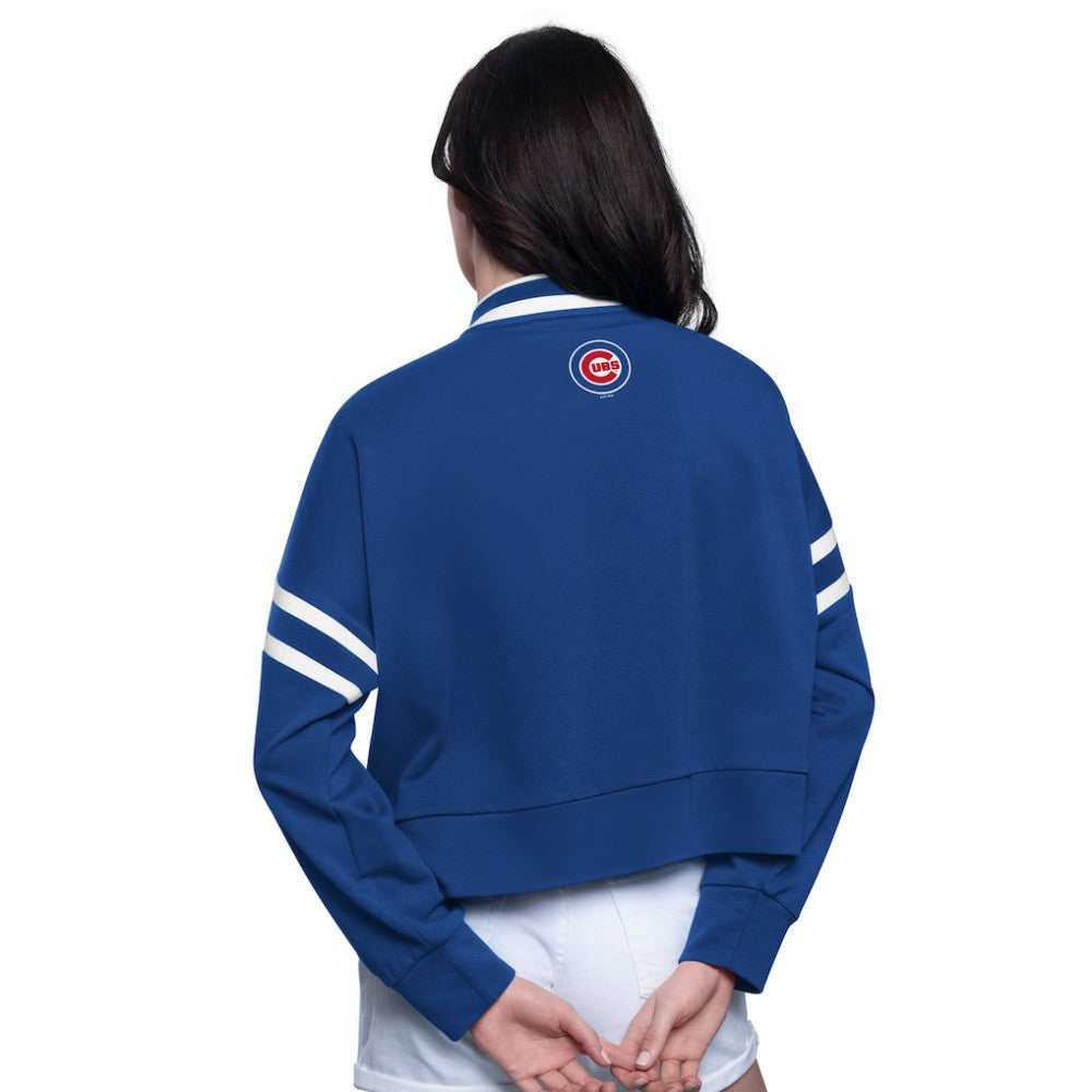 Chicago Cubs Starter Women's Power Play Cropped Pullover Sweatshirt - MLB Pullover