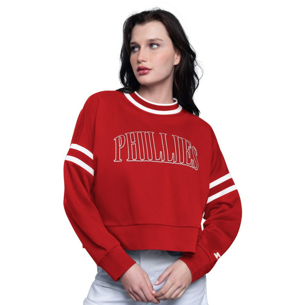 Philadelphia Phillies Starter Women's Power Play Cropped Pullover Sweatshirt - MLB Pullover