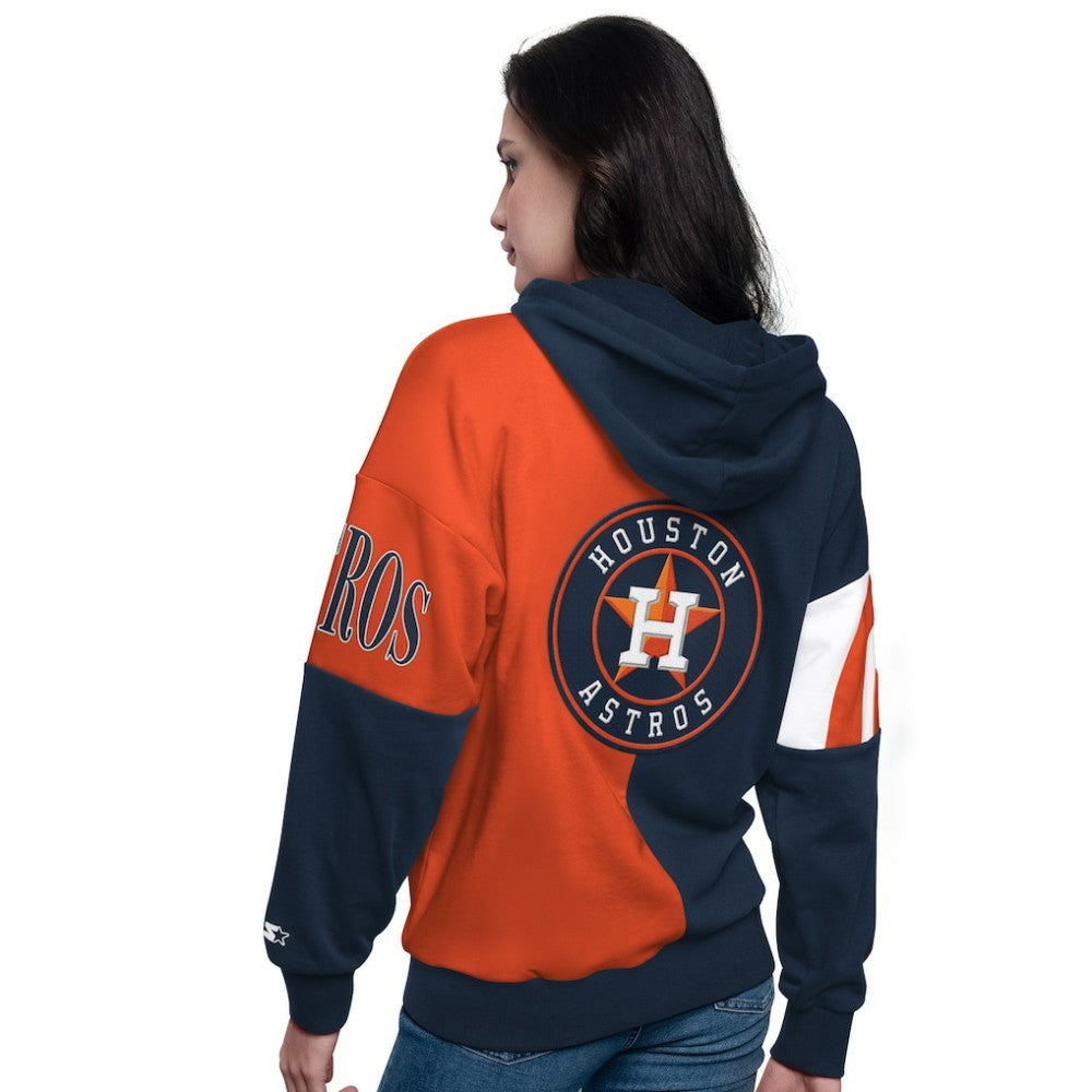 Houston Astros Starter Women's Curve Ball Full Zip Hoodie Sweatshirt - MLB Hoodies