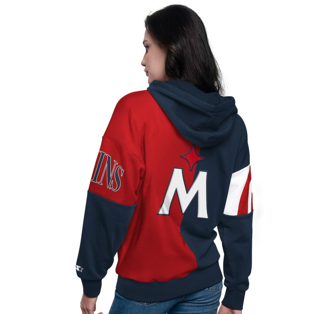 Minnesota Twins Starter Women's Curve Ball Full Zip Hoodie Sweatshirt - MLB Hoodies