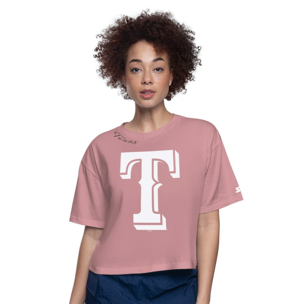 Texas Rangers Starter Women's Play the Ball Boxy Cropped T-Shirt - MLB T-shirts