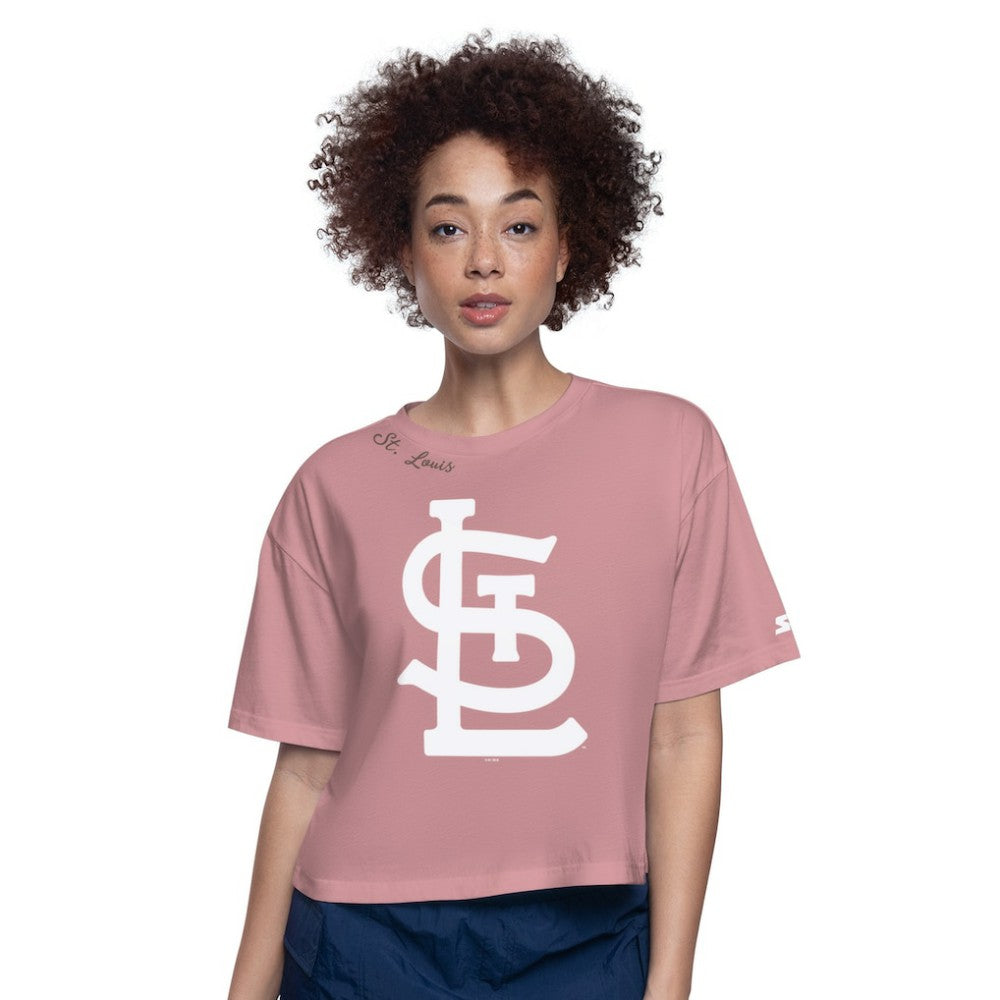 St. Louis Cardinals Starter Women's Play the Ball Boxy Cropped T-Shirt - MLB T-shirts