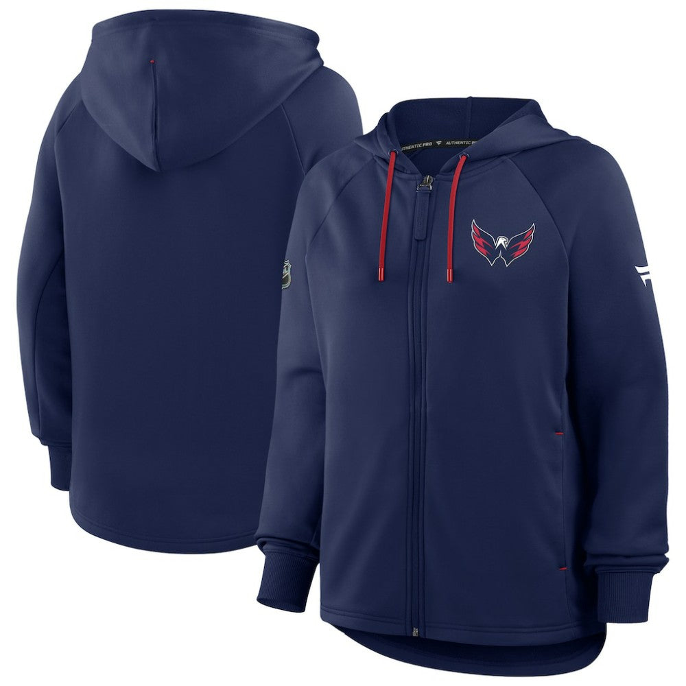 Washington Capitals Fanatics Women's Authentic Pro Rink Raglan Full-Zip Hoodie -  NHL Hoodies