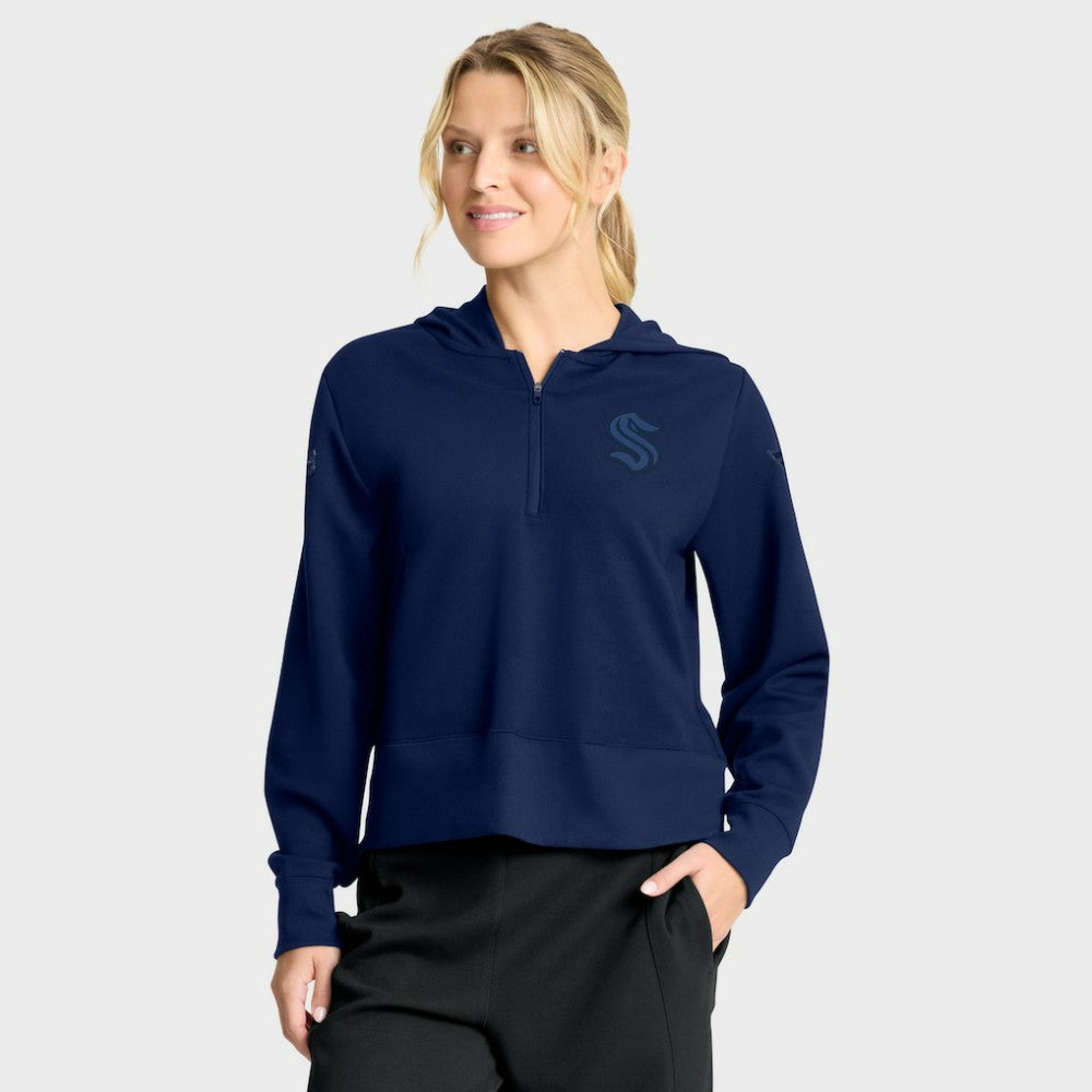Seattle Kraken Fanatics Women's Authentic Pro Road Tri-Blend Quarter-Zip Hoodie -  NHL Hoodies