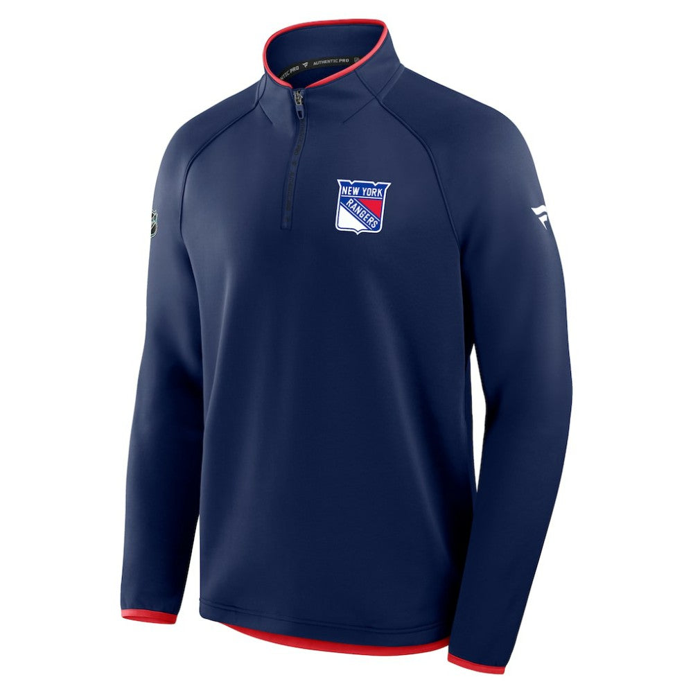 New York Rangers Fanatics Authentic Pro Rink Raglan Quarter-Zip Pullover -  NHL Pullover