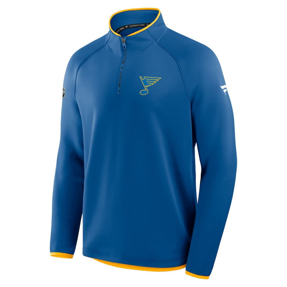 St. Louis Blues Fanatics Authentic Pro Rink Raglan Quarter-Zip Pullover -  NHL Pullover