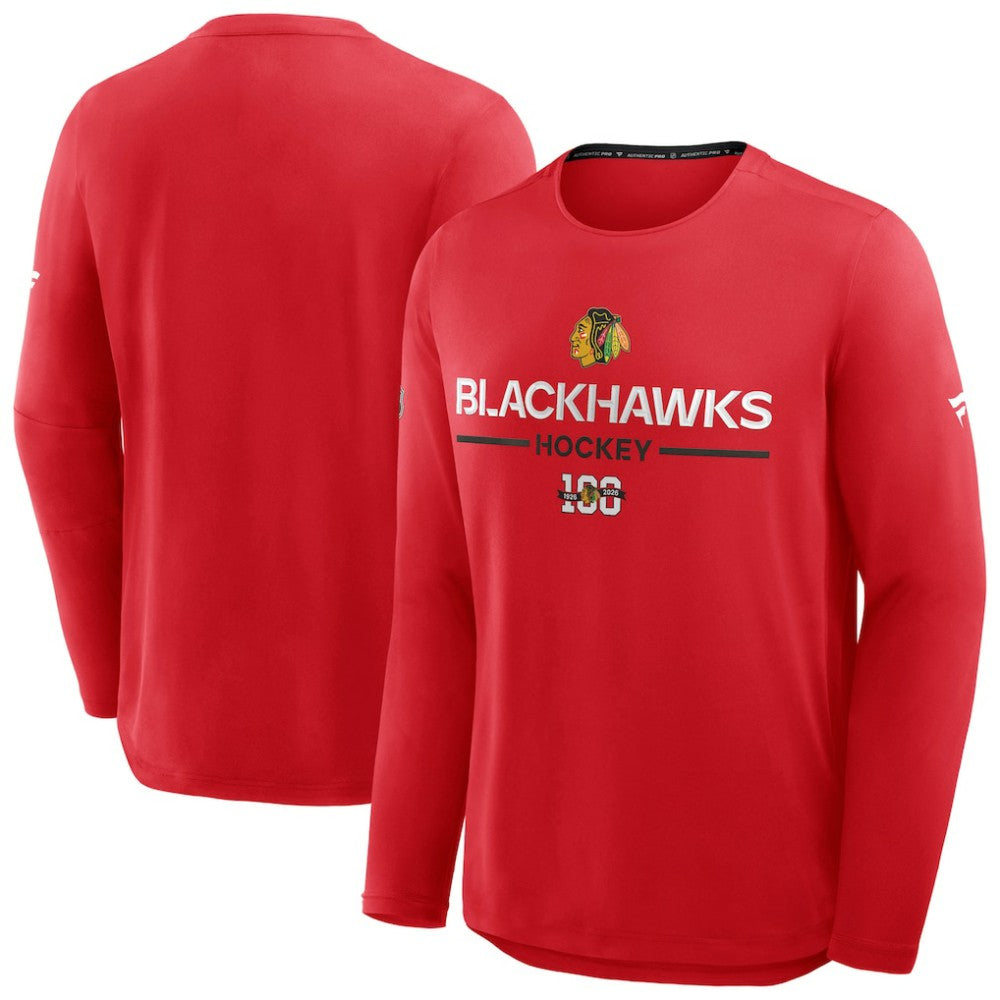 Chicago Blackhawks Fanatics Authentic Pro Centennial Rink Tech Long Sleeve T-Shirt -  NHL T-shirts
