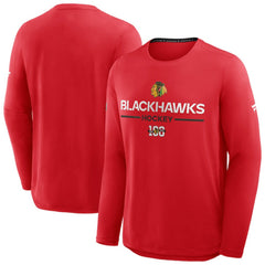 Chicago Blackhawks Fanatics Authentic Pro Centennial Rink Tech Long Sleeve T-Shirt -  NHL T-shirts