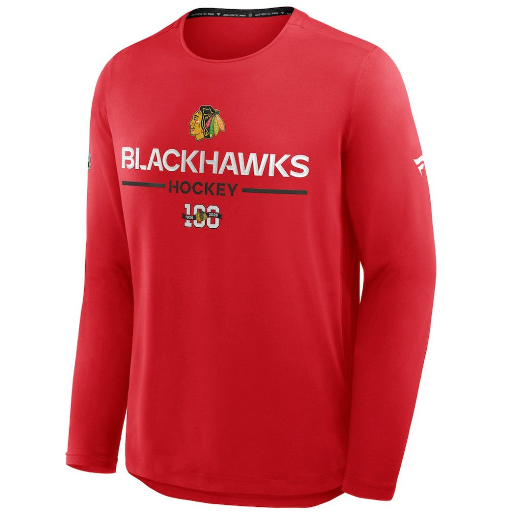 Chicago Blackhawks Fanatics Authentic Pro Centennial Rink Tech Long Sleeve T-Shirt -  NHL T-shirts