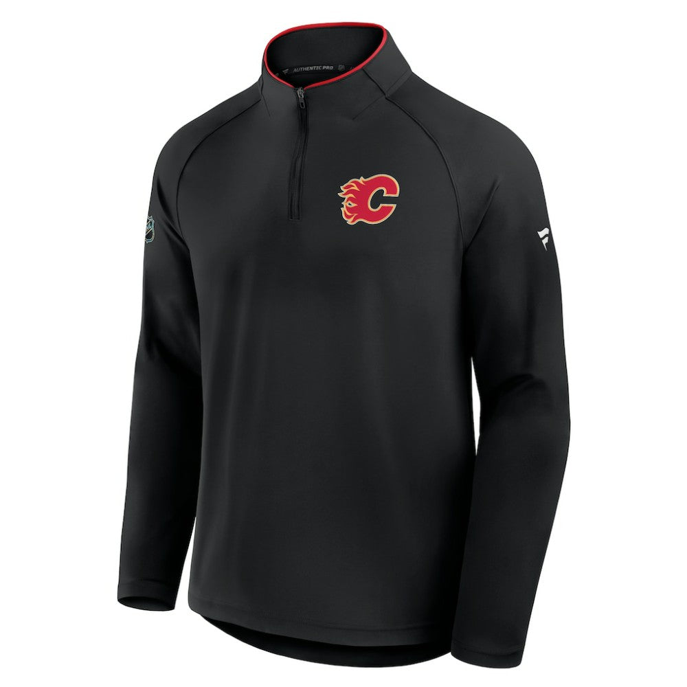Calgary Flames Fanatics Authentic Pro Rink Training Quarter-Zip Pullover -  NHL Pullover