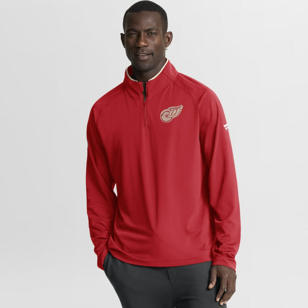 Detroit Red Wings Fanatics Authentic Pro Rink Training Centennial Raglan Quarter-Zip Pullover -  NHL Pullover