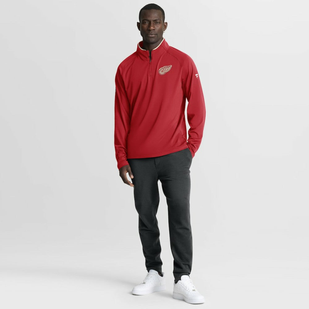 Detroit Red Wings Fanatics Authentic Pro Rink Training Centennial Raglan Quarter-Zip Pullover -  NHL Pullover