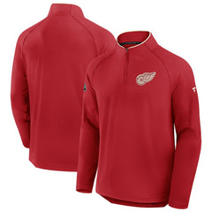 Detroit Red Wings Fanatics Authentic Pro Rink Training Centennial Raglan Quarter-Zip Pullover -  NHL Pullover