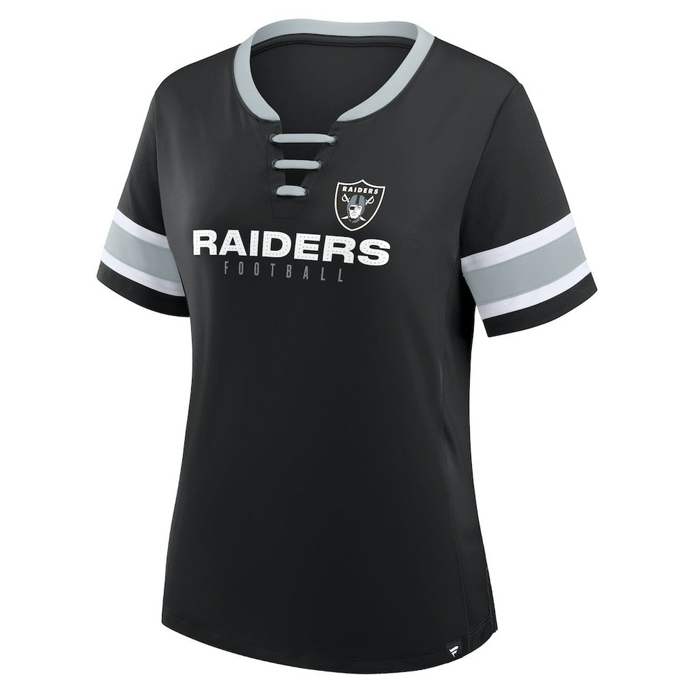 Las Vegas Raiders Women's Redzone Draw Play Athena Lace-Up T-Shirt | NFL Hot