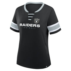 Las Vegas Raiders Women's Redzone Draw Play Athena Lace-Up T-Shirt | NFL Hot