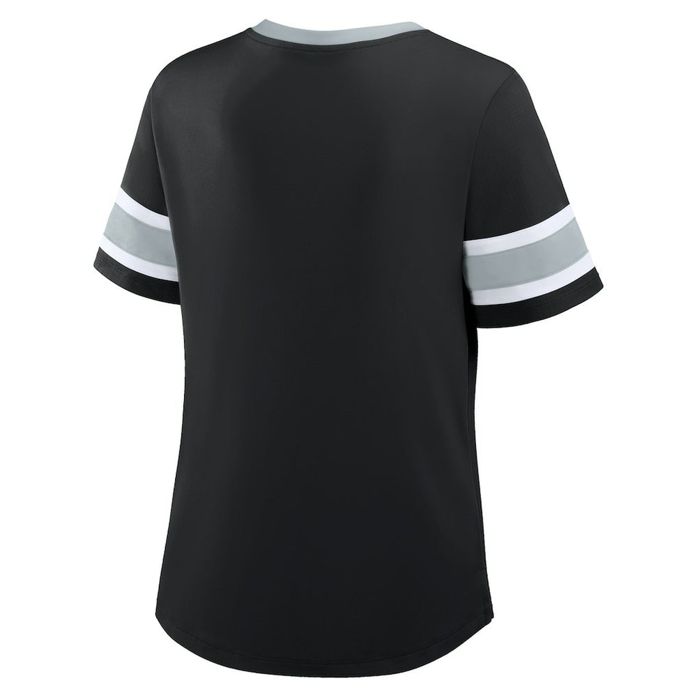 Las Vegas Raiders Women's Redzone Draw Play Athena Lace-Up T-Shirt | NFL Hot